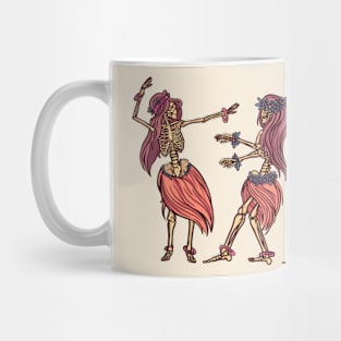 Vintage Skeleton Hula Girls Mug